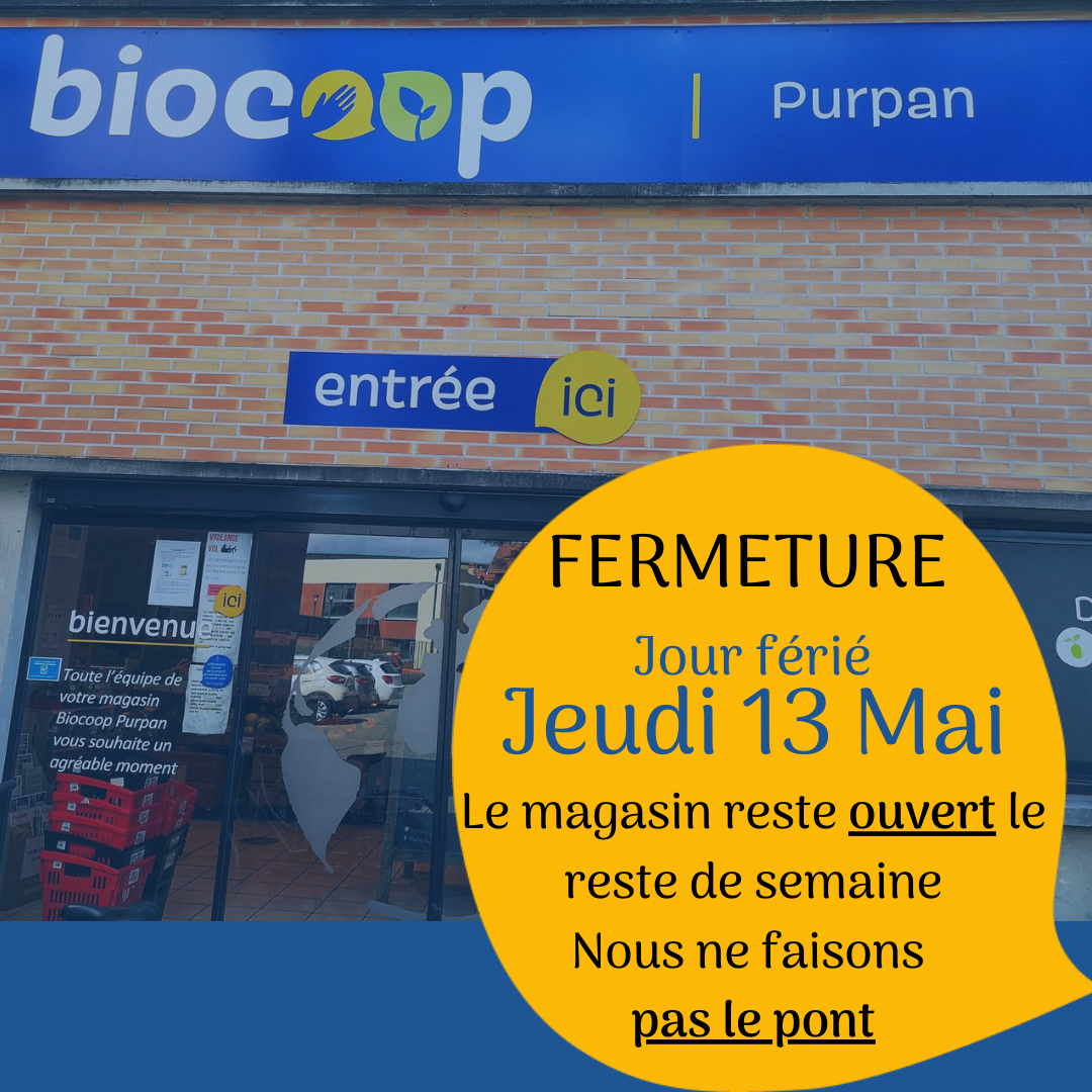 Fermeture du 13 mai 2021 